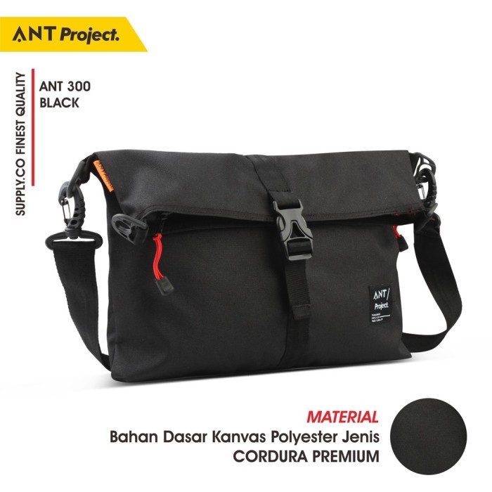 ANT PROJECT - กระเป๋า Messenger โรงเรียน วิทยาลัย และทํางาน ANT300 - สีดํา