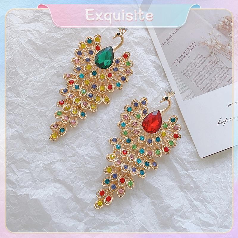 [ประณีต] เข็มกลัดนกยูง Rhinestone แฟชั่นสําหรับผู้หญิง Coat Party เครื่องประดับของขวัญ [th]