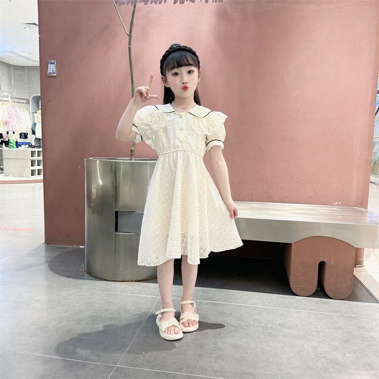 5-13 ปีเด็กผู้หญิงชุดเดรสแขนสั้นสําหรับเด็กผู้หญิงชุดเจ้าหญิงชีฟองชุดฤดูร้อน - รูปที่ 7