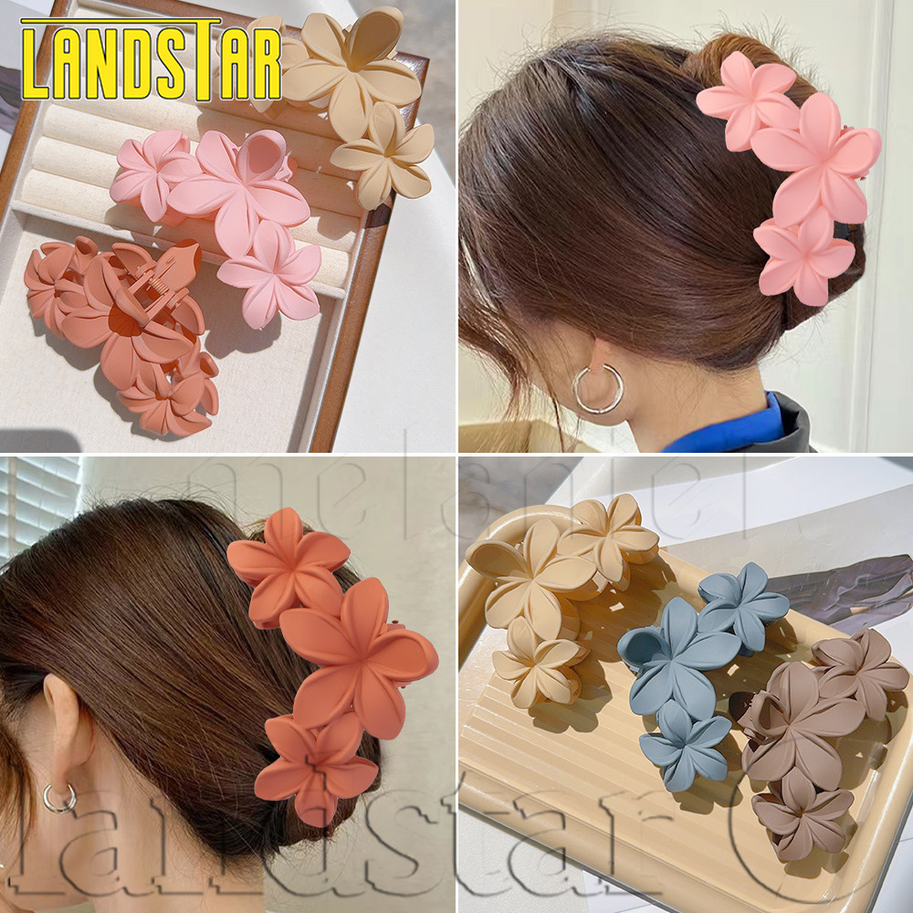 คลิปก้ามปูผมดอกไม้-สดหวานน่ารักแฟชั่น-อุปกรณ์ผมดอกไม้ฮาวาย-ด้านผู้ถือผมหางม้ากิ๊บ-เครื่องประดับ ชม. หูฟัง สําหรับผู้หญิง
