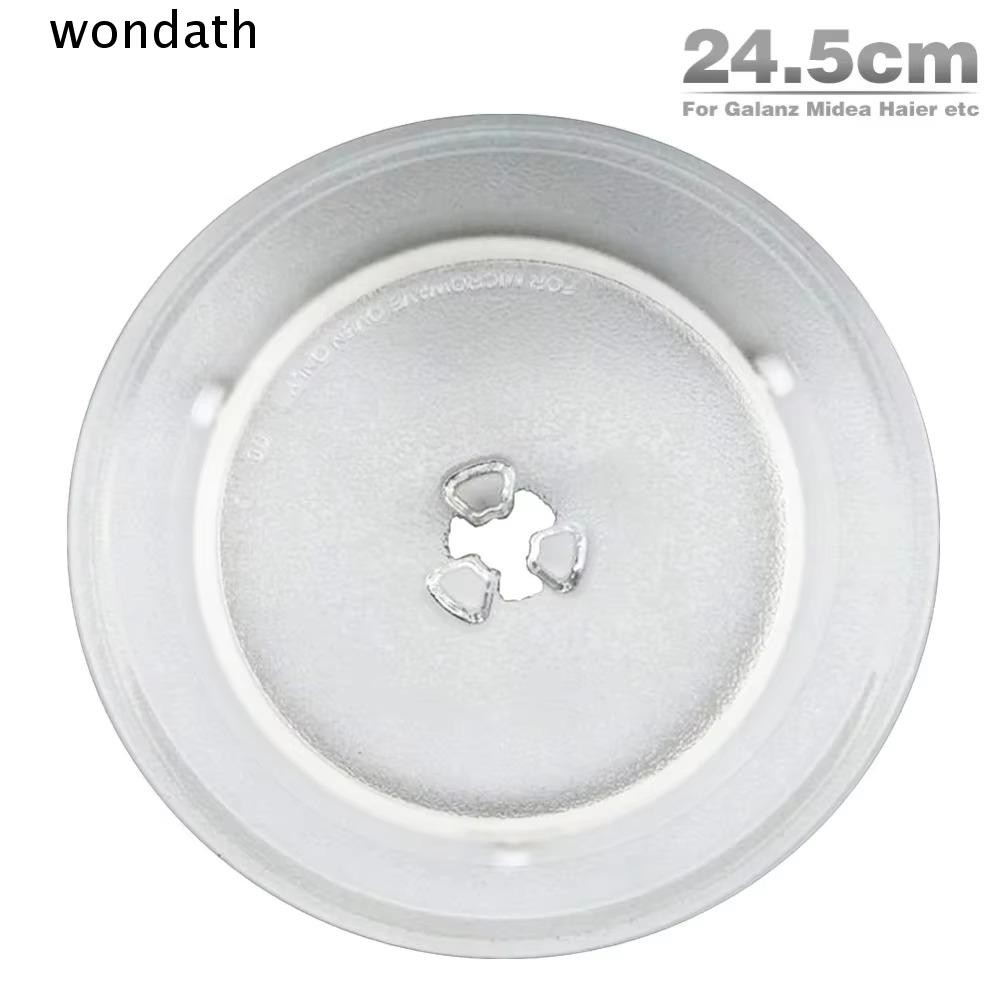 Wonda จานกระจกไมโครเวฟ, จานแผ่นเสียงอเนกประสงค์ทดแทน, ฝาครอบแผ่นไมโครเวฟขนาด 24.5 ซม. ทรงกลมทนทาน