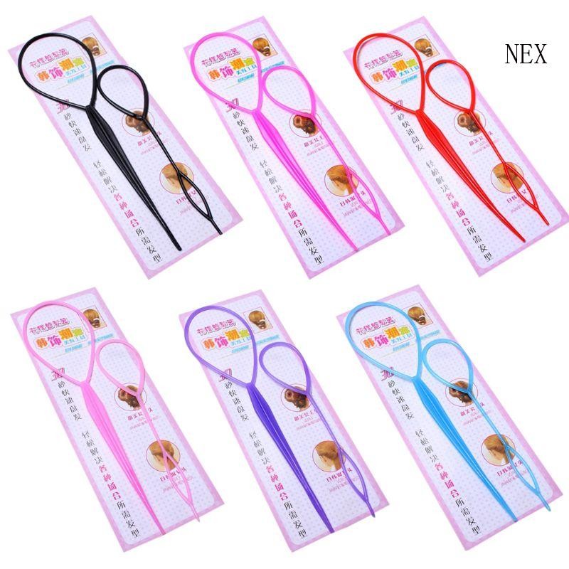 Nex 2 ชิ้นชุดหญิงสาวผมหางม้าจัดแต่งทรงผม Maker คลิปเครื่องมือผม Ties Braider Accesso