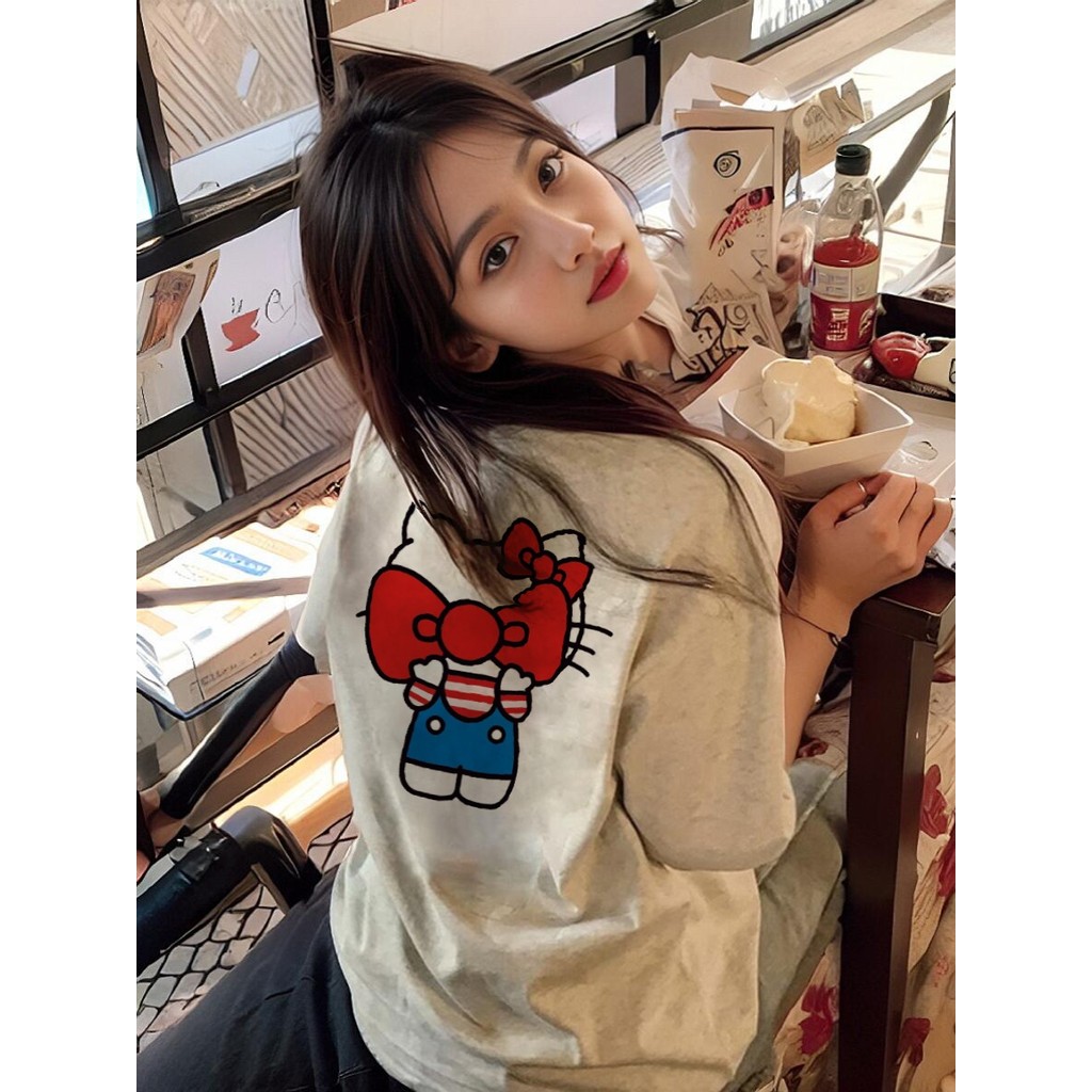 COD (จัดส่งในกรุงเทพฯ) MAO Shop ใหม่ เสื้อยืด ทรงหลวม พิมพ์ลาย สําหรับผู้หญิง oversize #55953
