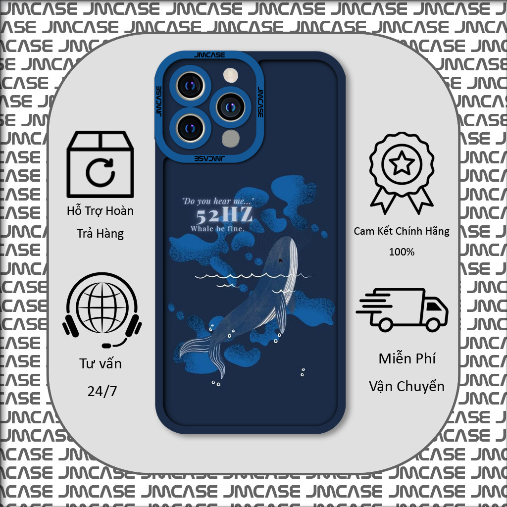 เคสไอโฟน Samsung Xiaomi Oppo Whale 52HZ Square Edge สุดน่ารัก