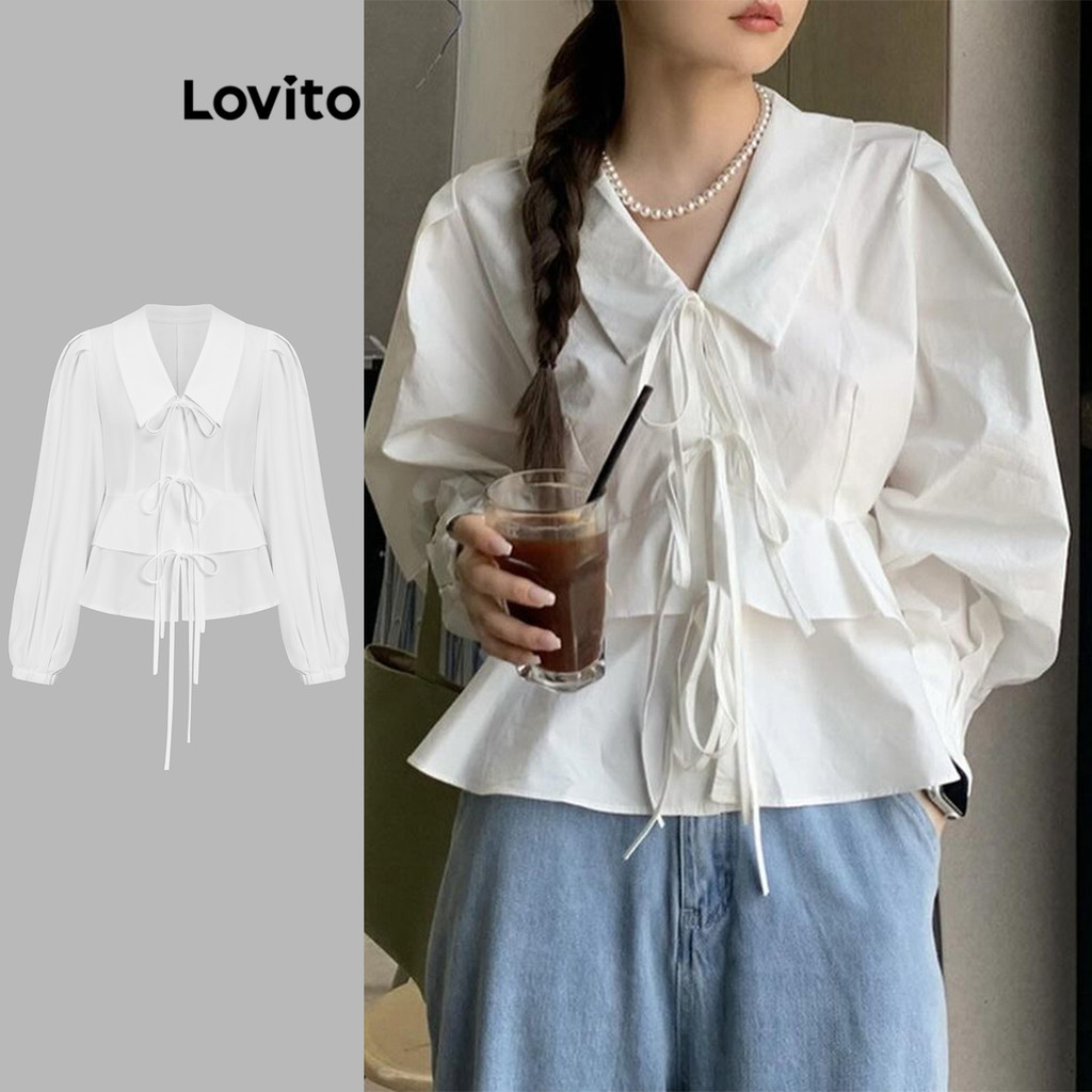 Lovito เสื้อเบลาส์ 2 In 1 สำหรับผู้หญิง LAD106032