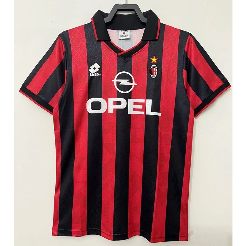 95-96ac Milan S-XXL เสื้อฟุตบอลแขนสั้นย้อนยุค เสื้อคุณภาพสูง AAA