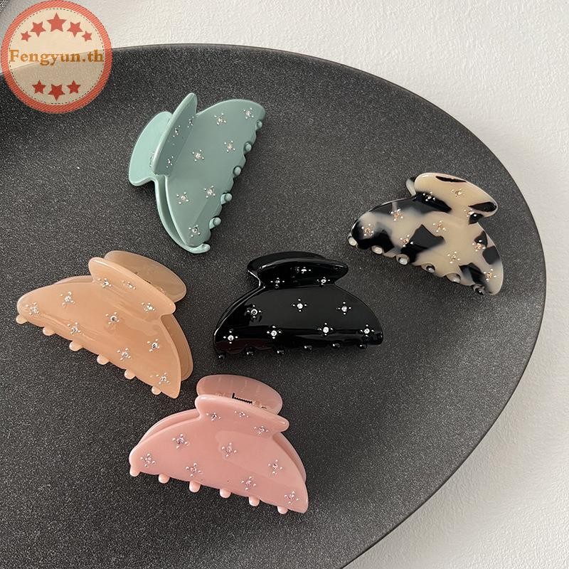 Fengyun Fasion Simple Shiny Zircon ผม Claw สําหรับผู้หญิงภาษาฝรั่งเศสคํา Word หางม้าขนาดเล็ก Elegant อารมณ์ All-match อุปกรณ์เสริมผม TH - รูปที่ 2