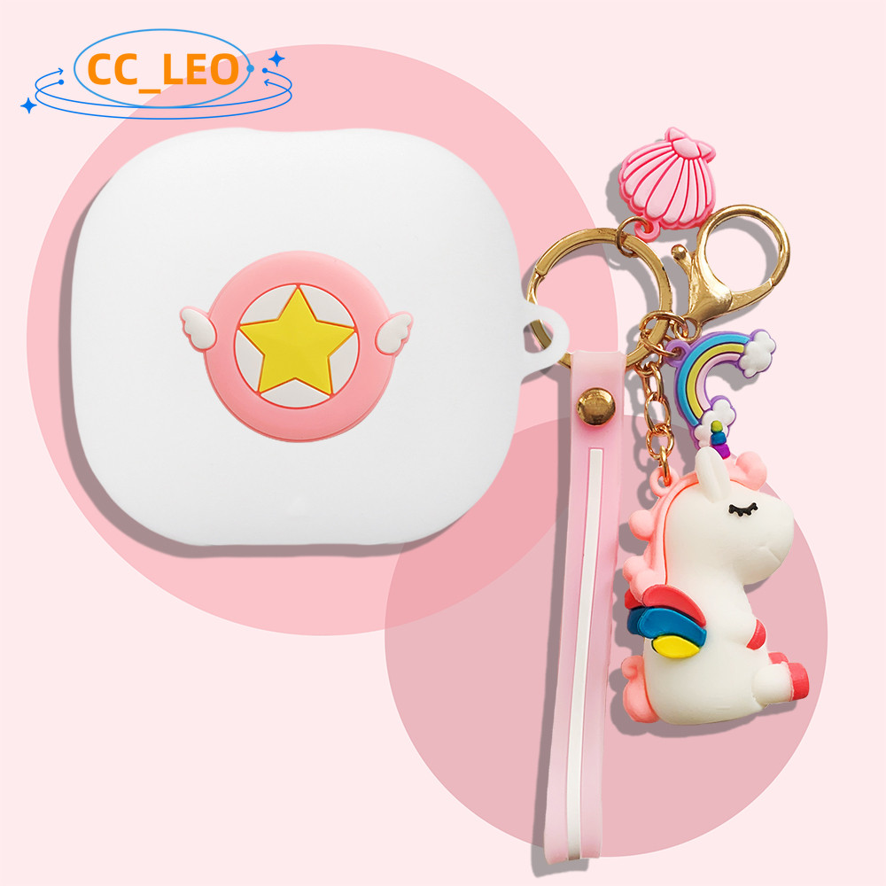 Case for Anker Soundcore Liberty 4 Pro Cute Silicone Soft Case Cartoon Keychain Pendant Suitable for