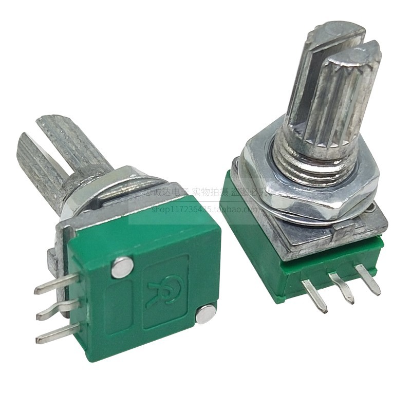 Single Link 3 Pin RK097N B-5K/10K/20K/50K/100K/250K/500Kเสียง/Power Discharge Potentiometerยี่ห้อใหม่AG2 Knob Cap 15 * 17MM Knob CapสีดําRK097