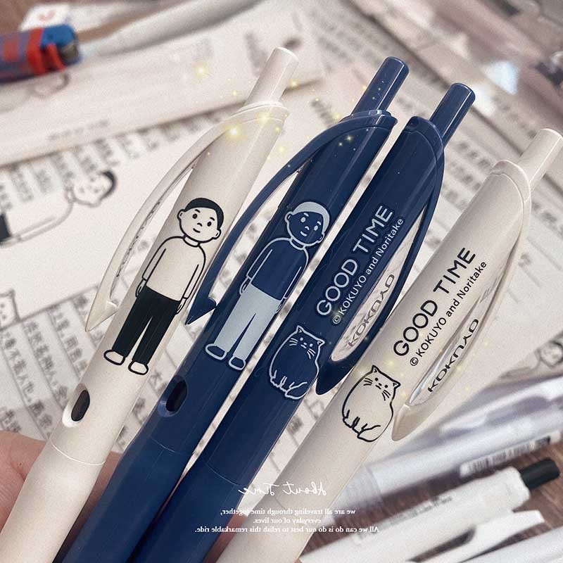 ญี่ปุ่น kokuyo kokuyo Noritake Co-Branded Limited Quick-Drying Gel Pen vividry Little Boy and Cat