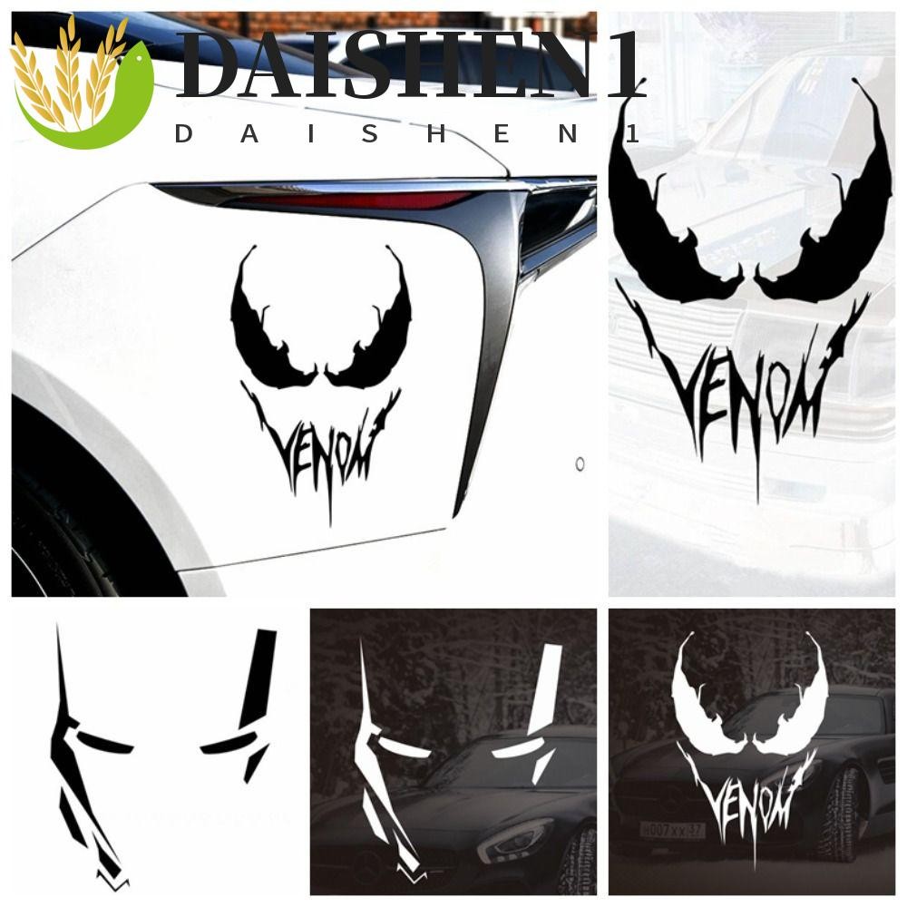 Daishen1 อะนิเมะ Venom Cool สติกเกอร์, PET Venom สะท้อนแสงสติกเกอร์พิษ, Iron Man Self กาว DIY Handmade รถจักรยานยนต์สะท้อนแสงไวนิล Decals จัดแต่งทรงผมอัตโนมัติ