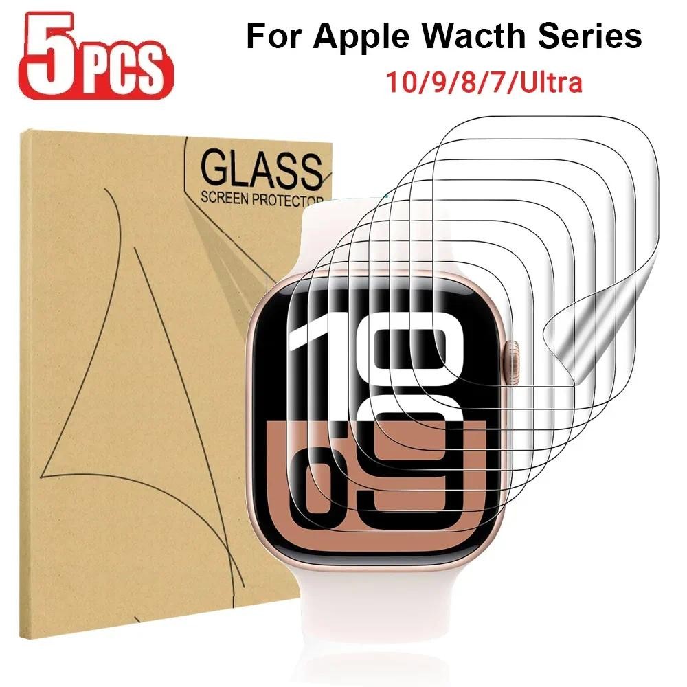 ป้องกันหน้าจอฟิล์มไฮโดรเจล Soft HD TPU Hydrogel ฟิล์มกันรอยขีดข่วนสําหรับ Apple Watch 46 มม.42 มม.IWatch Series 10 46 มม.