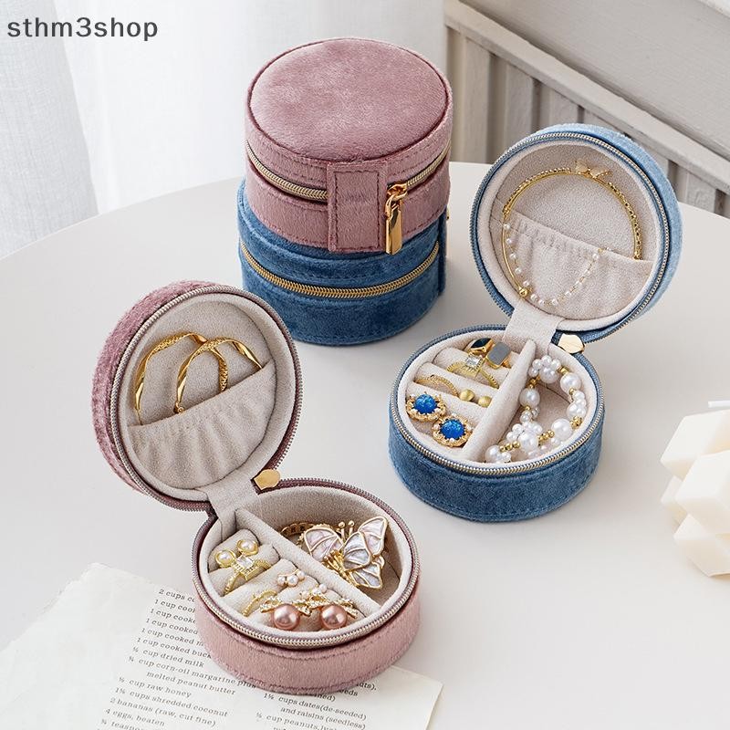 [STHM] แฟชั่นกล่องเครื่องประดับเดินทางสร้างสรรค์ต่างหูสร้อยคอแหวนกล่องเก็บซิปแบบพกพามินิเครื่องประดับออแกไนเซอร์กล่องของขวัญ มล