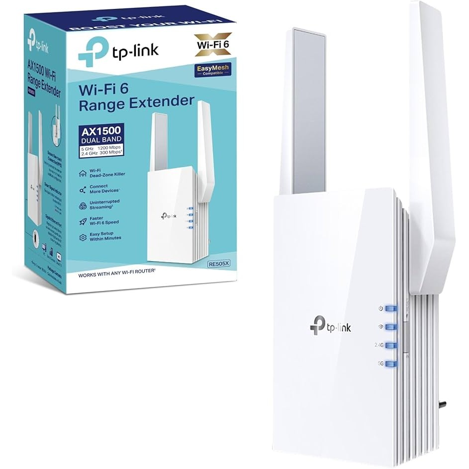 TP-LINK WI-FI RANGE EXTENDER (อุปกรณ์ขยายสัญญาณ) RE505X RANGE EXTENDER AC1200 WIFI 6 RE505 X