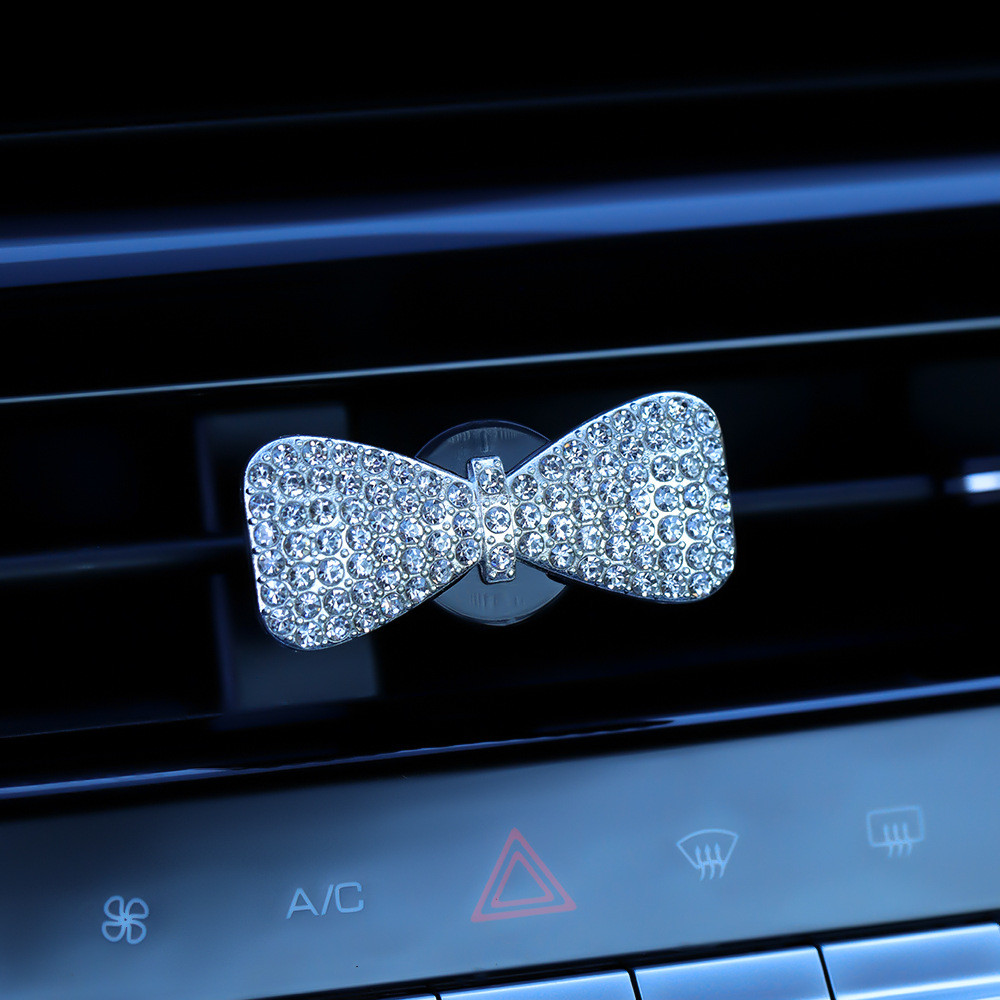 Full Diamond Bow Car Car Vent Aromatherapy Clip Perfume รูปที่ 6