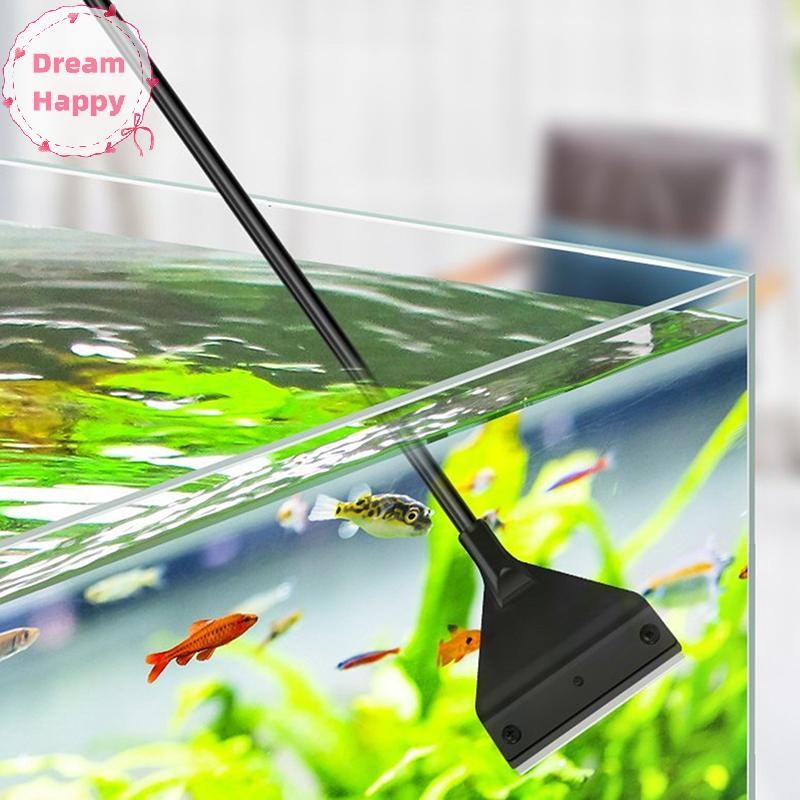 DreamHappy ปลาเครื่องมือทําความสะอาดทรายแบนกําจัดสาหร่าย Dual-ใช้แก้วกําจัดสาหร่าย Scraper เครื่องมือทําความสะอาดในครัวเรือน Aquarium Accessorie TH