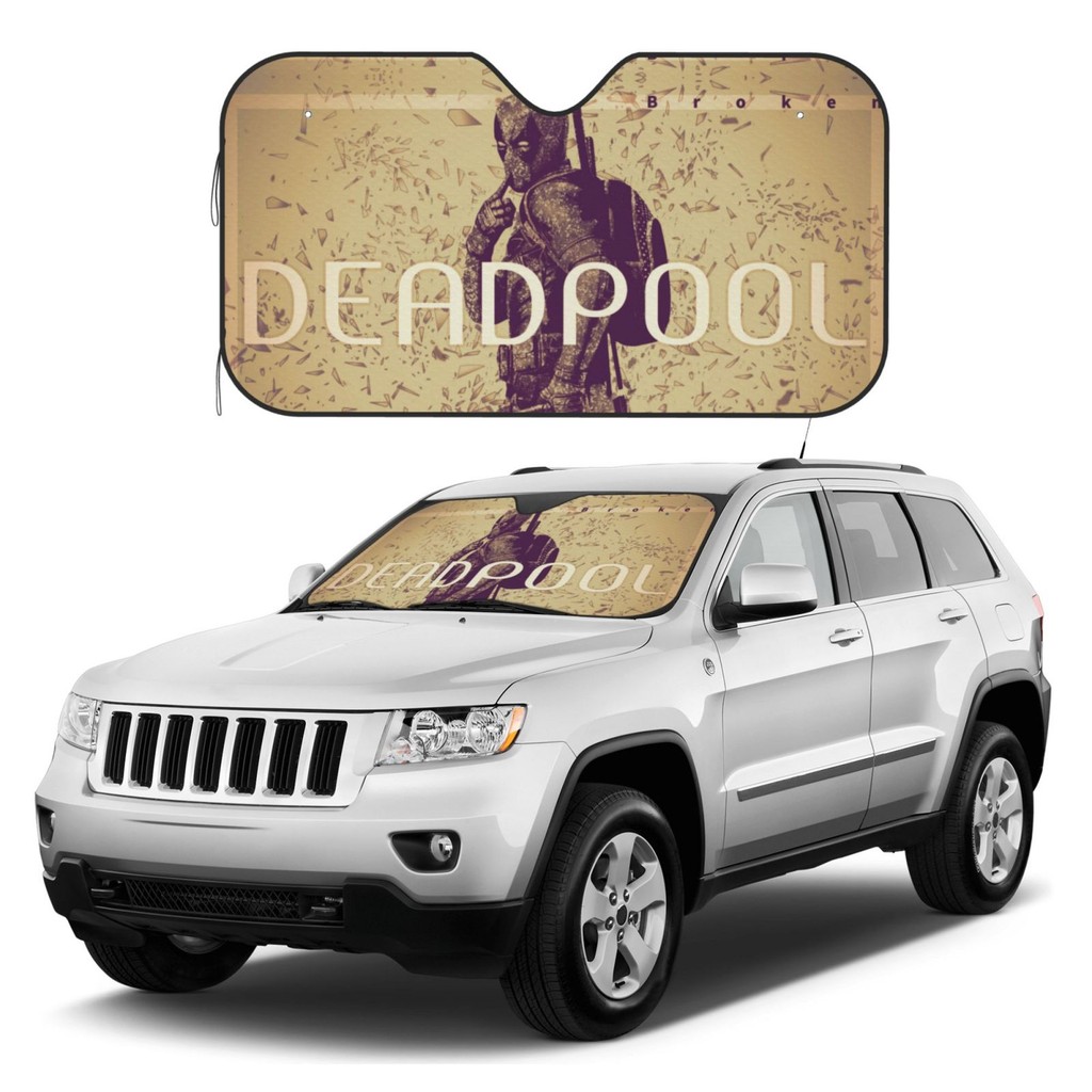 Deadpool ม่านบังแดดรถยนต์ ฝาครอบกระจกหน้า อุปกรณ์ฉนวนกันความร้อนรถยนต์ส่วนบุคคล อุปกรณ์ตกแต่งภายใน ห