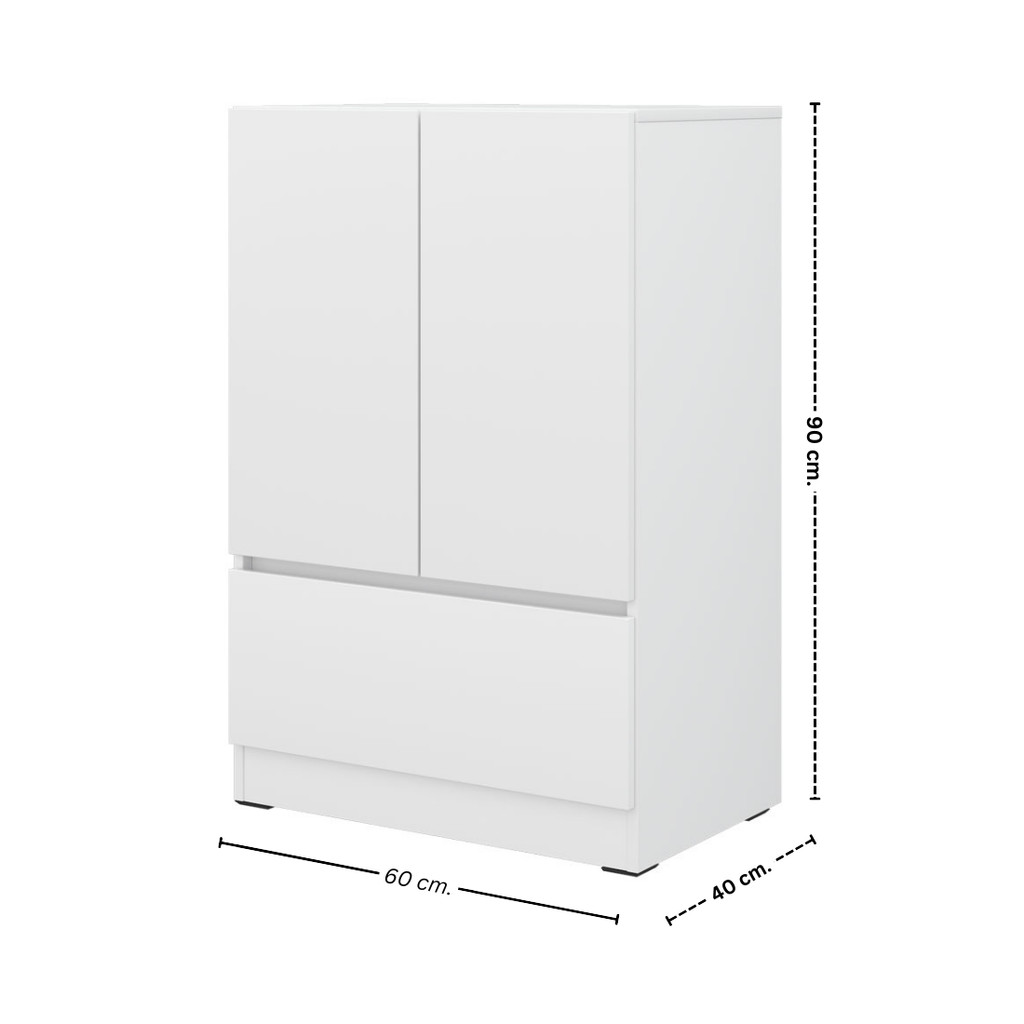 SB Design Square ตู้รองเท้า รุ่น Pura ขนาด 60 ซม. สีขาว (60x40x90)  แบรนด์ KONCEPT FURNITURE ราคา ถูกที่สุด ดีลบีเคเค แกลเลอรีภาพที่ 5