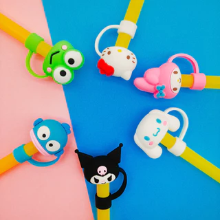 หมวกฟางสแตนลีย์10mm ปลอกฟาง Sanrio ปลั๊กกันฝุ่นเครื่องประดับถ้วยน่ารักการ์ตูนน่ารัก