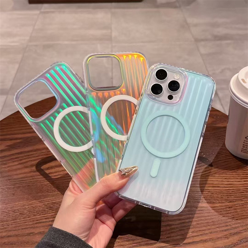 เลเซอร์ RIMOWA ลูกฟูกกระเป๋าเดินทางแม่เหล็กเคสโทรศัพท์ Iphone สําหรับ 16 13 14 15 Pro Max Ip โทรศัพท