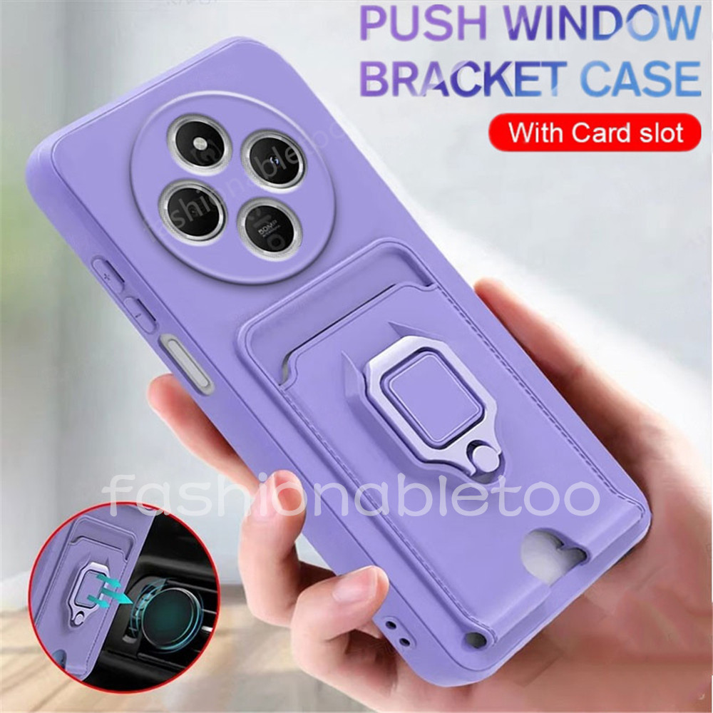 ปลอกสําหรับredmi 14C 13C 14 C 13 C Redmi14C Redmi13C 4G 5Gเคสโทรศัพท์TPUซิลิโคนช่องใส่การ์ดวงเล็บPushกล้องเลนส์กันกระแทกป้องกันBacKฝาครอบ