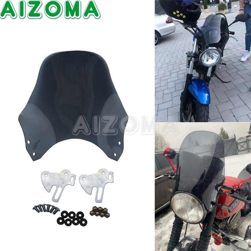 Mo Motorcycle Round Headlight Fairing Windshield Windscreen For Honda CB400 SF CB600 250 750 900 100