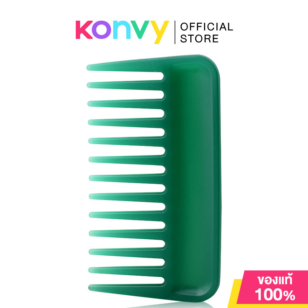 KVY Wide Tooth Detangling Short Comb #Green เควีวาย หวีสั้นซี่ห่าง สีเขียว.