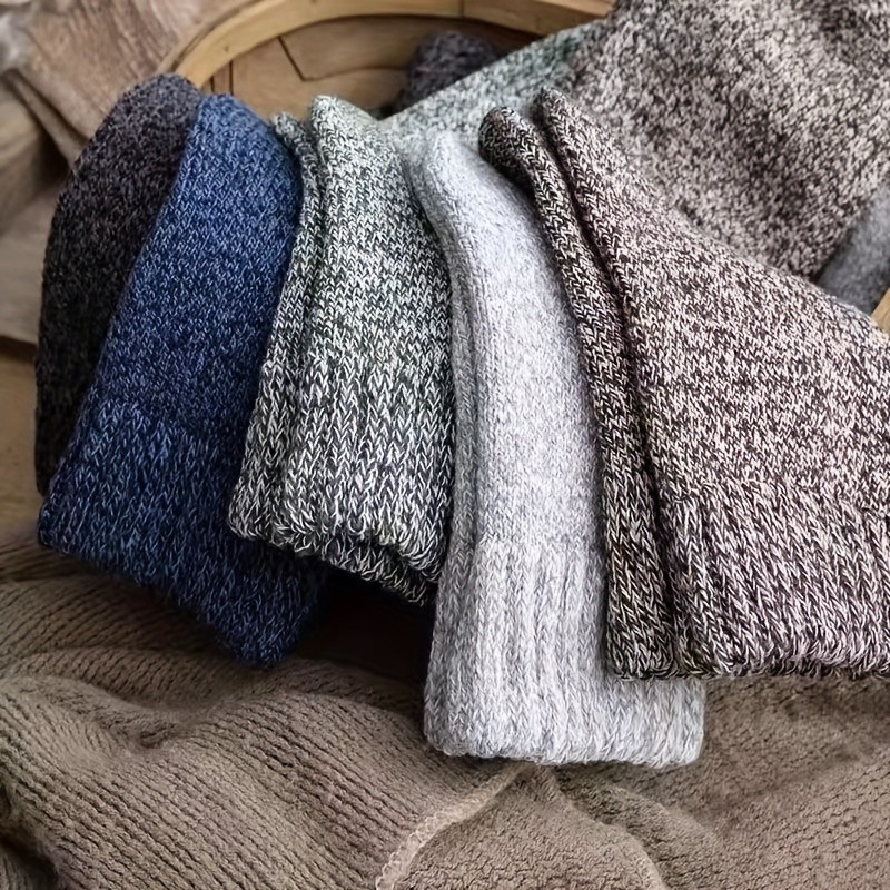 5คู่ WARM Merino Wool CREW ถุงเท้าสำหรับผู้ชายผู้หญิงเหมาะสำหรับฤดูหนาวกิจกรรมกลางแจ้งเดินป่าเดินป่าตั้งแคมป์และตกปลา