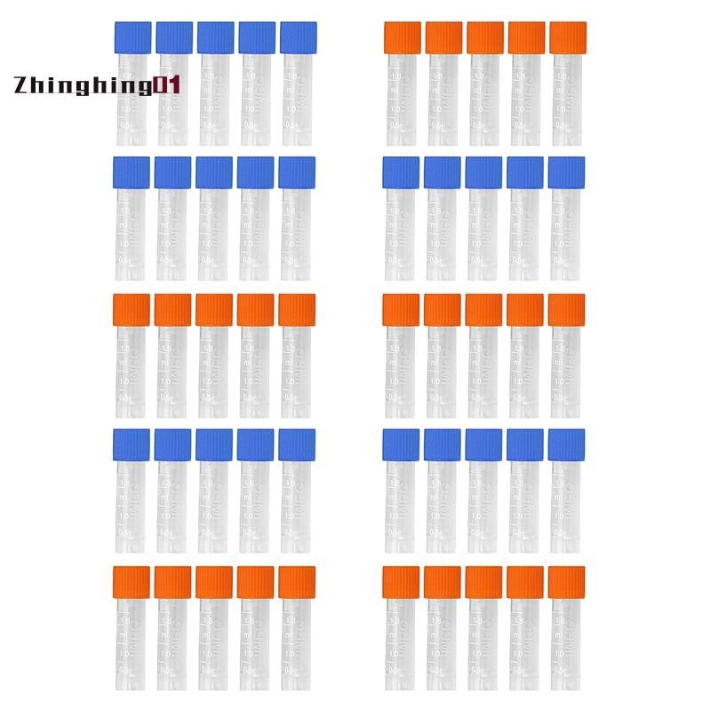 【Zhinghing01】50Pcs 1.8ml พลาสติกสําเร็จการศึกษา 0.063oz Cryovial Test Tube ท่อตัวอย่างพร้อมฝาปิดซีล