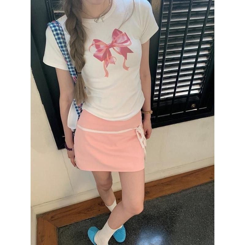 ลดกระหน่ำ สินค้าล็อตสุดท้าย!! เสื้อยืดคอกลม แขนสั้น พิมพ์ลายโบว์ ขนาดเล็ก เหมาะกับฤดูร้อน สําหรับผู้หญิง - รูปที่ 4