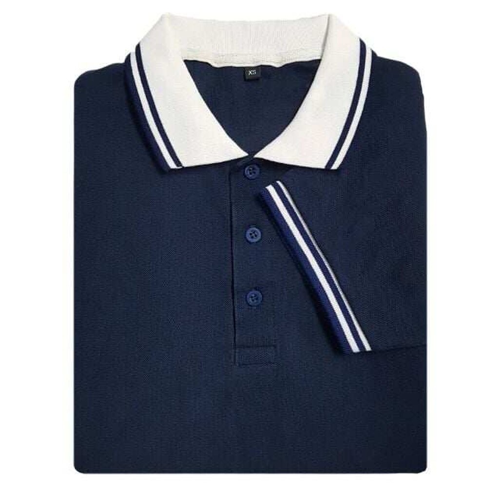 Pique Drytech เสื้อโปโลสีกรมท่า ปกขาวขลิบสีกรมท่า เสื้อ โปโล คอปก แขนสั้น สีกรมท่า เสื้อคอปก หญิง ชาย สีกรม