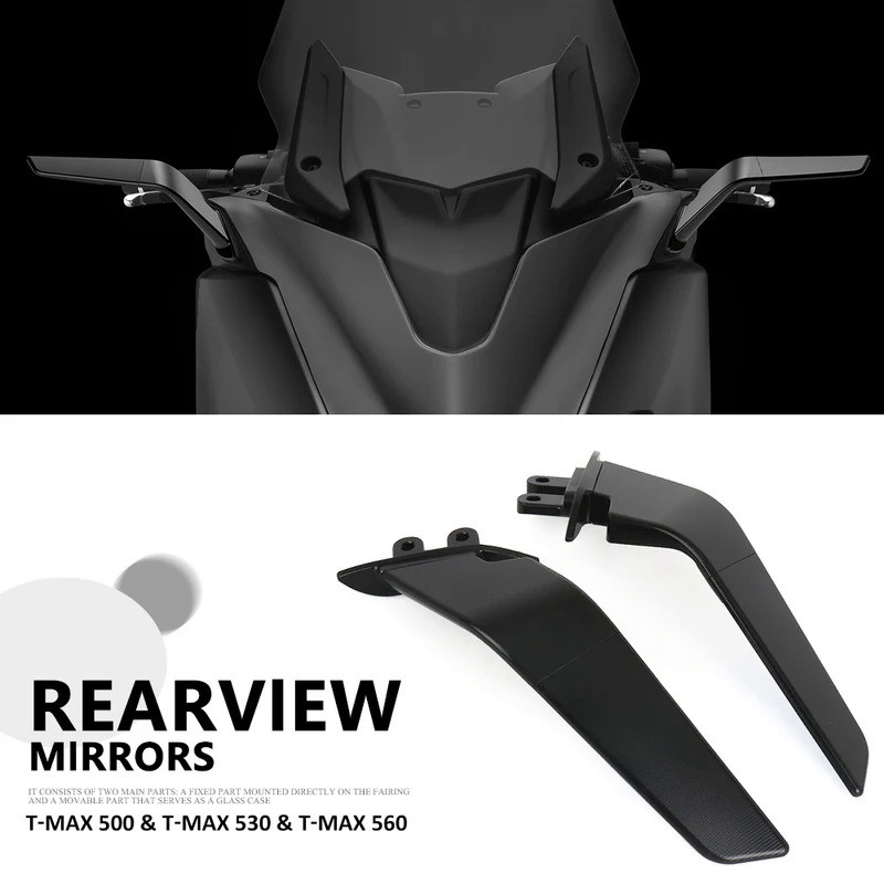 SL Motorcycle Stealth Mirrors Sport Wind Wing Adjustable Side Rearview For Yamaha T-MAX 500 04-12 TM