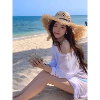 🤍ส่งไวจากไทย 🤍 คลุมชุดว่ายน้ำ/คลุมบิกินี่👙 เสื้อแขนยาวทรง Oversize