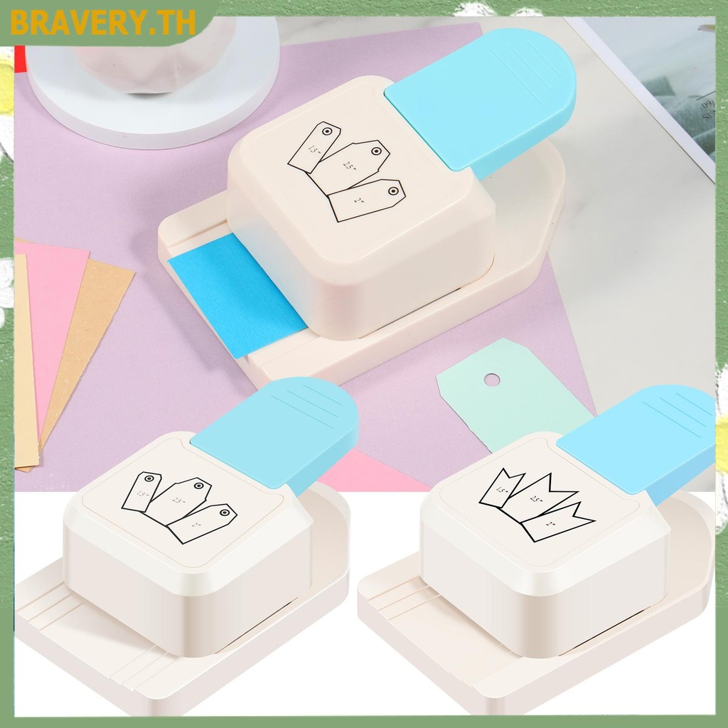 3 in 1 Craft Tag Punch กระดาษ Craft Tag Punch ของขวัญแท็กกระดาษ Punch 1.5in 2in 2.5in รูเล็ก Punch C