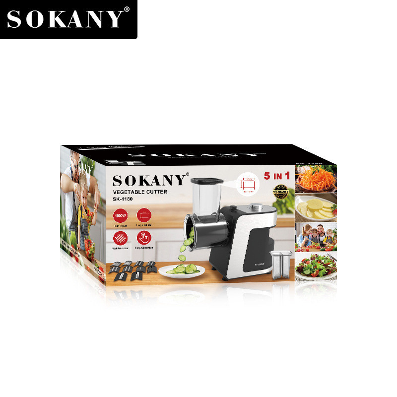 SOKANY เครื่องหั่นผัก ผลไม้ มันฝรั่ง แครอท สลัด เครื่องสไลด์ผักไฟฟ้า วัสดุสเตนเลส (พร้อมส่ง) - รูปที่ 5