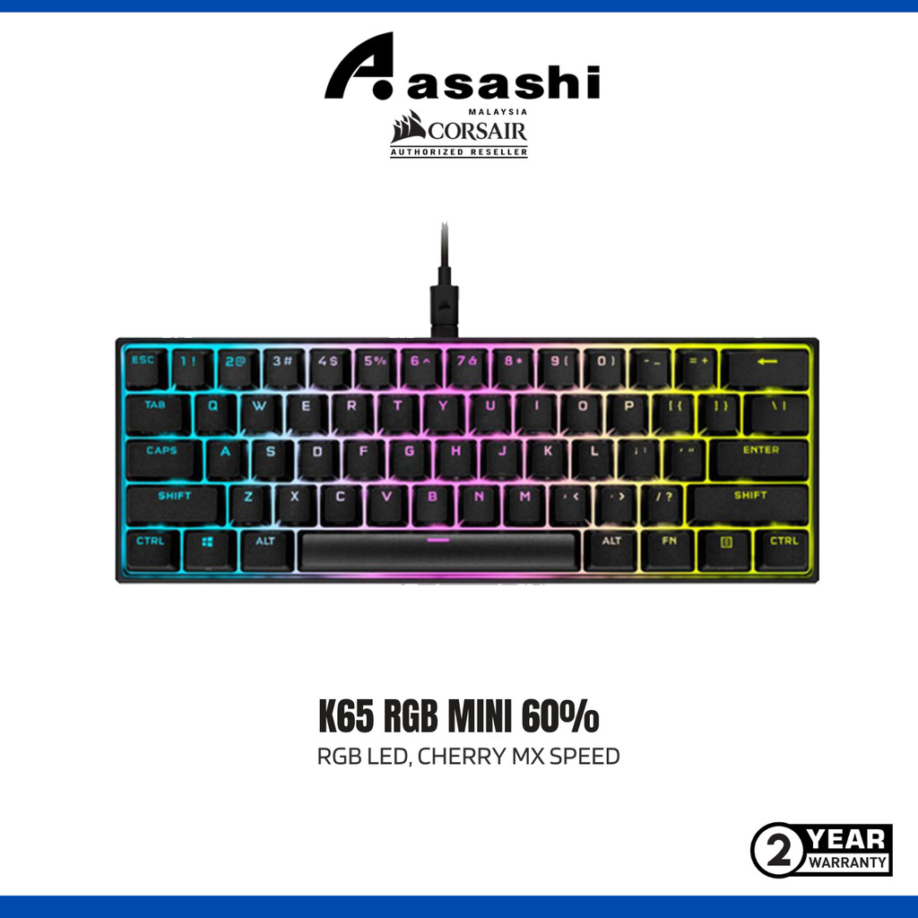 Corsair K65 RGB MINI 60% RGB LED, CHERRY MX SPEED - CH-9194014-NA