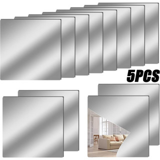 1/3/5Pcs 3d Square Mirror Wall Sticker/Self Adhesive Acrylic Reflective Square Soft Mirror Stickers