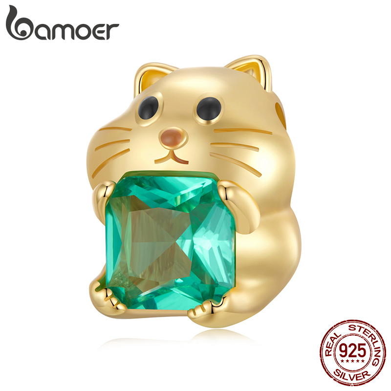 Bamoer 925 Sterling Sliver Charm Hamster Pendant Accessories Series สําหรับสร้อยข้อมือ