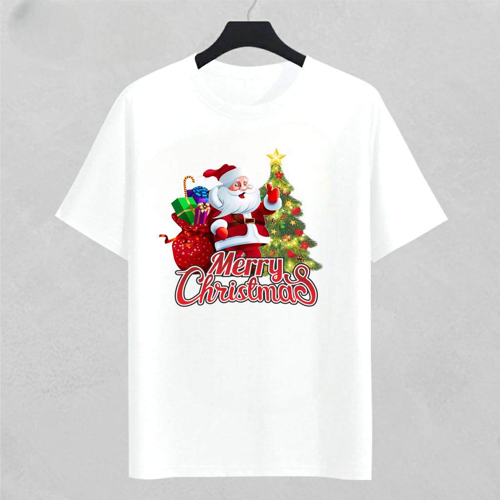 MERRY CHRISTMAS T-SHIRT ADULT MENS CHRISTMAS T-SHIRT dbest อย่าผู้ขาย