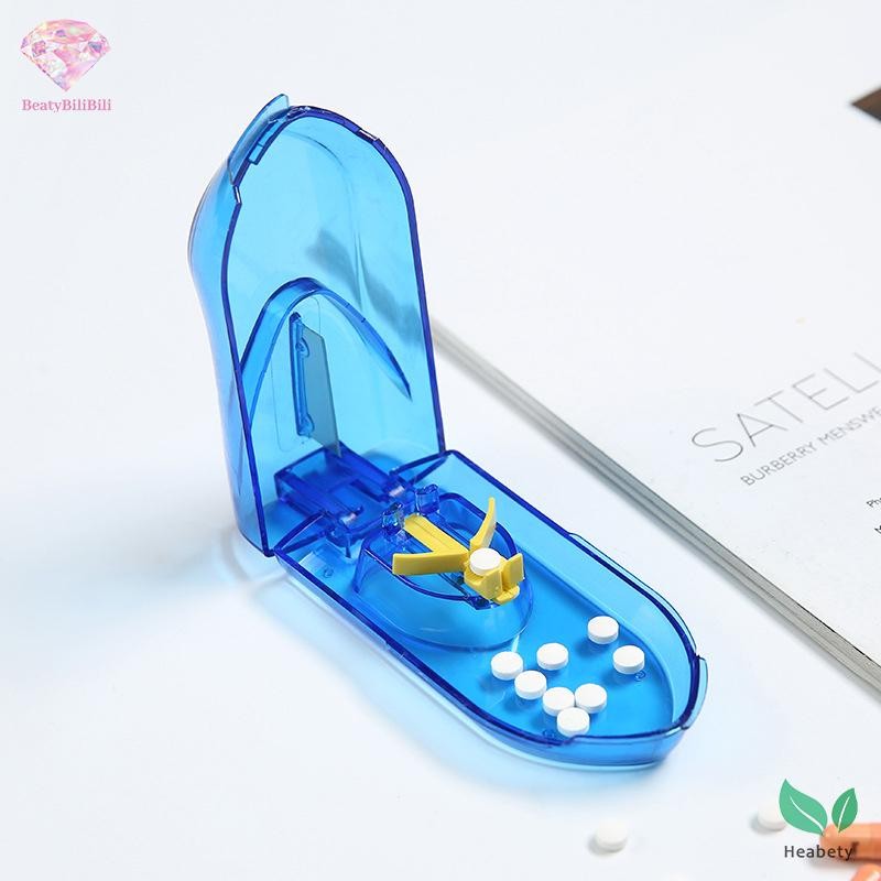 Heabety ยาตัดกล่องแบบพกพากล่องเก็บยาแท็บเล็ตเครื่องตัด Splitter Divider เครื่องบด Splitter ยาผู้ถือยาใหม่