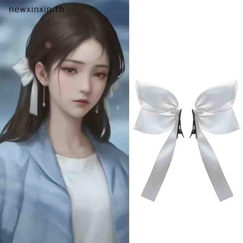 ^N^ 2 ชิ้นสีดําสีขาวริบบิ้นคลิปผม Vintage Bowknot ด้านข้าง Hairpin น่ารักสาว Barrettes แฟชั่น Headdress เครื่องประดับผมสําหรับผู้หญิง {T}