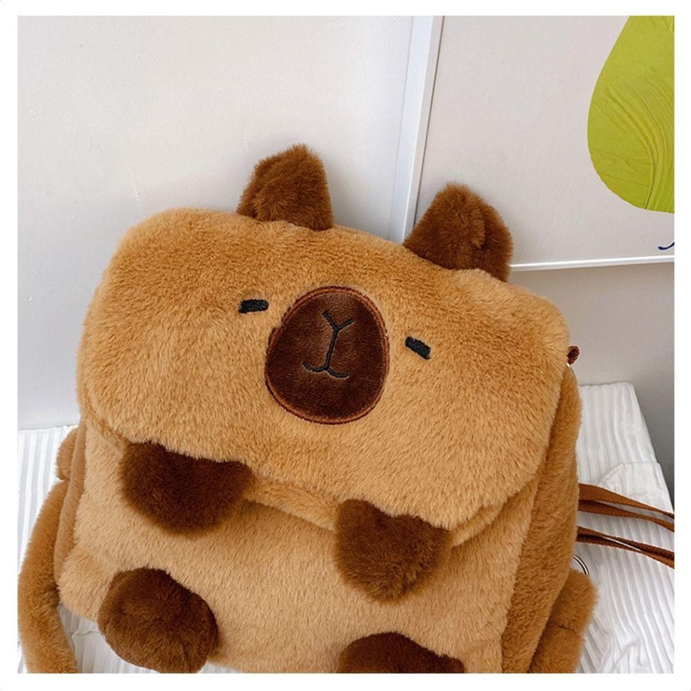Sevenhalf Capybara Crossbody Bag, Kawaii Siamese Cat Plush Backpack, Gift Cartoon Animal Plush Bear Flip Cover Cartoon Shoulder Bag Girls - รูปที่ 5