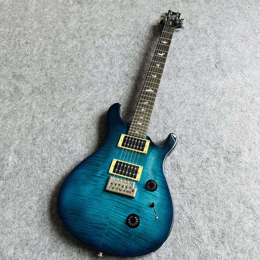 Prs กีตาร์ไฟฟ้า Paul Reed Smith Custom 24 Blue Tremolo Bridge กีตาร์มืออาชีพ