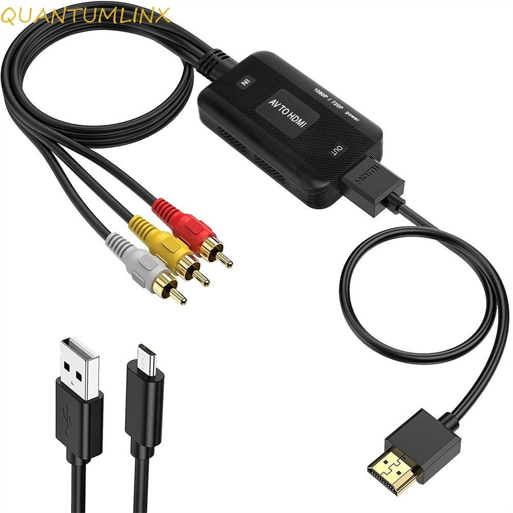 Quantuml AV to HDMI Converter สาย RCA Universal สายสัญญาณเสียงอะแดปเตอร์วิดีโอ 1080P Converter สาย RCA เป็น HDMI HDMI Converter