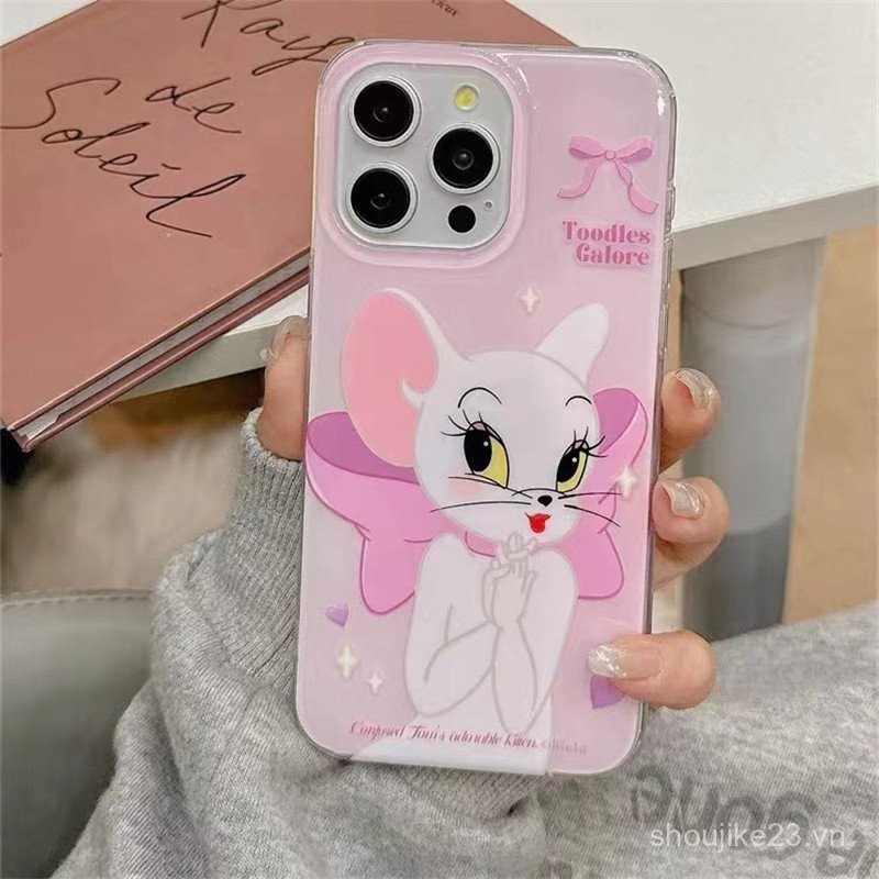 เคสมือถือลายโบว์แมรี่แมวแอปเปิ้ล15pro เคสนิ่มกันกระแทกสำหรับ iphone14promax/13/12/11 XR yeuv