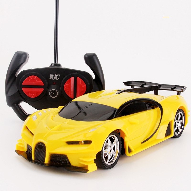 Rc รีโมทคอนโทรลรถ 1:18 Bugatti สีเหลืองพร้อมไฟ Led ชาร์จ Off-road Racing ไฟฟ้าของเล่นเด็ก