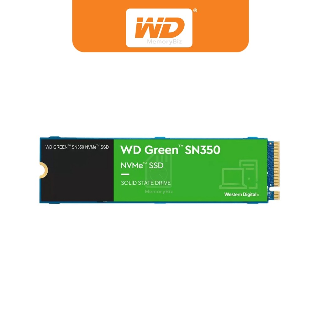 WD 1TB SSD (เอสเอสดี) WD GREEN SN350 - PCIe 3x4/NVMe M.2 2280 (WDS100T3G0C) ประกัน 3 ปี