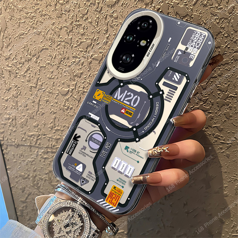 เคส Honor 200 Pro Smart X7C เคส Honor 200 5G สมาร์ทกันกระแทกอินเทรนด์แบรนด์แผงวงจรด้านแข็งหรูหราชุบป