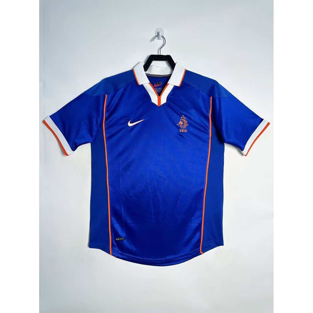 1998 เสื้อฟุตบอลย้อนยุค Dutch away AAA + เสื้อฟุตบอลแขนสั้นคุณภาพสูง