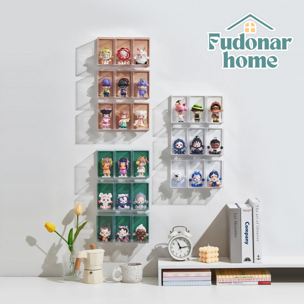 Fudonar กล่องฟิกเกอร์ เดี่ยว ติดผนังได้ อะคริลิคใสใส่ตุ๊กตา สำหรับตกแต่งบ้าน กล่องเก็บของสะสม